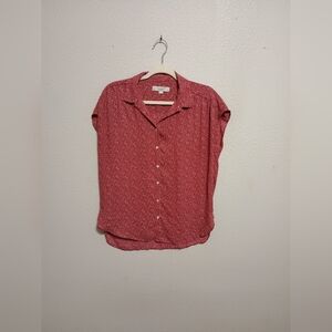 LOFT Red Button Down Women's Shirt